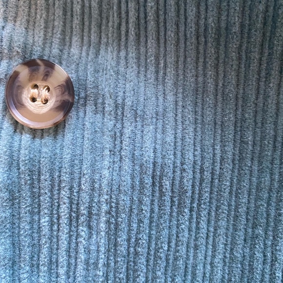 AVEC LES FILLES Teal courderoy pea coat - Picture 6 of 8